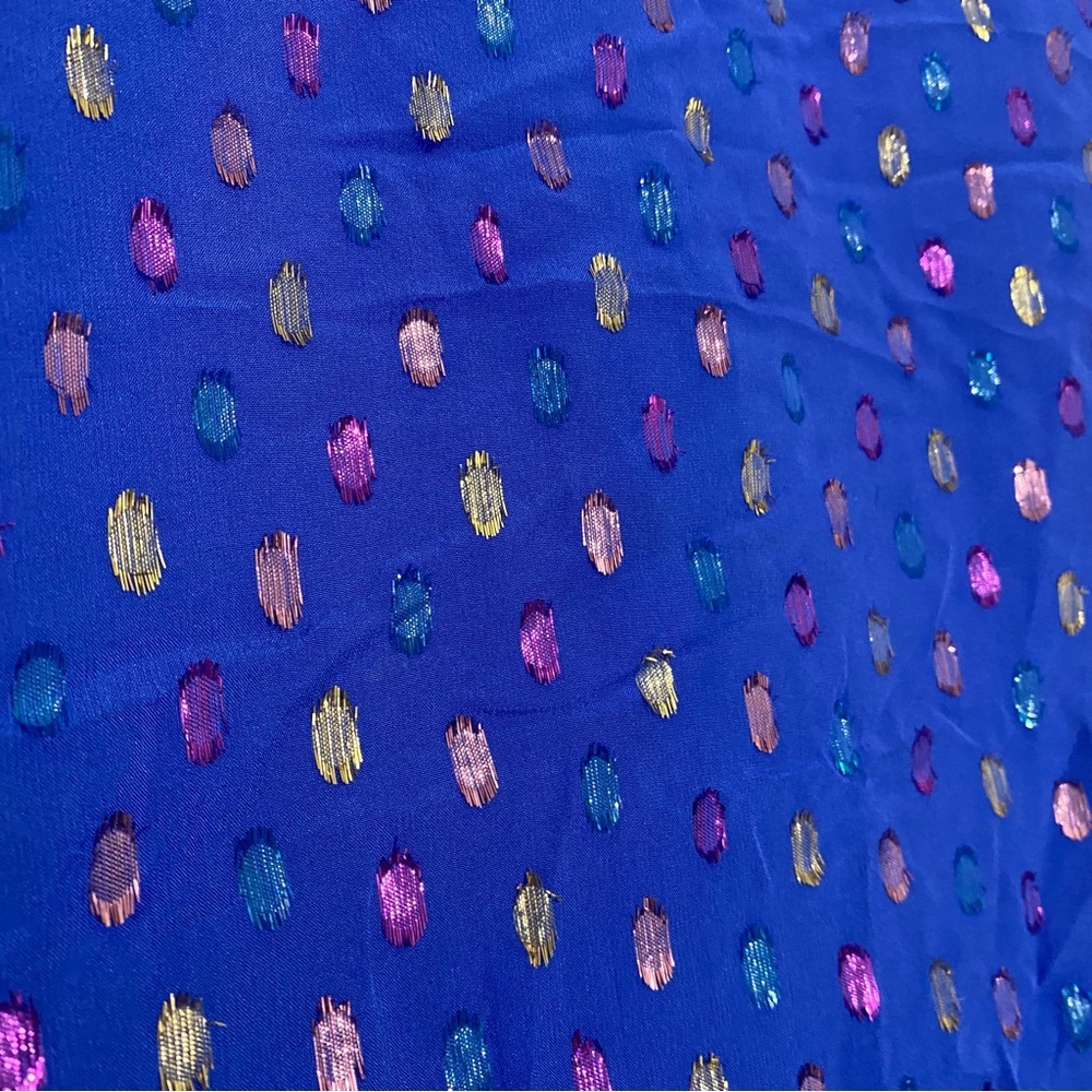 Lilly Pulitzer Maisel Metallic Silk Shift Dress in Iris Blue | Size 8 - Picture 5 of 8